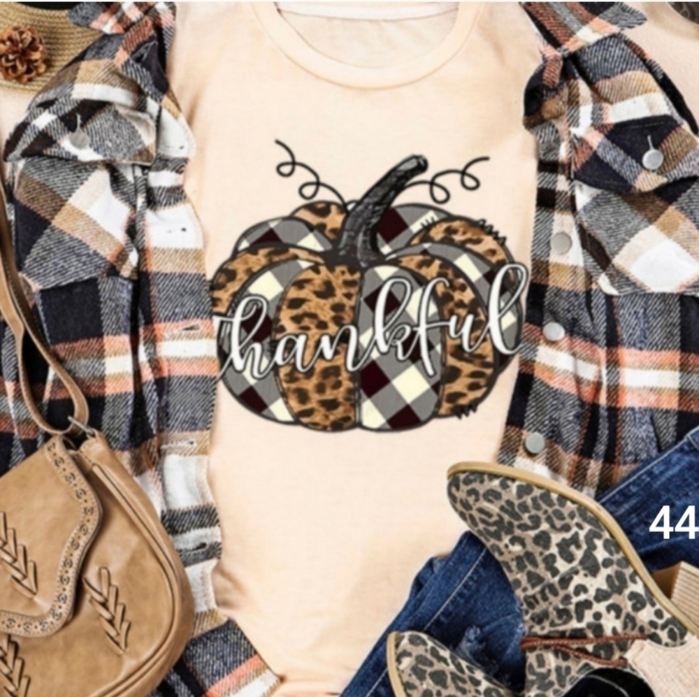 Khaki Thankful Pumpkin 🎃 Graphic Tee
